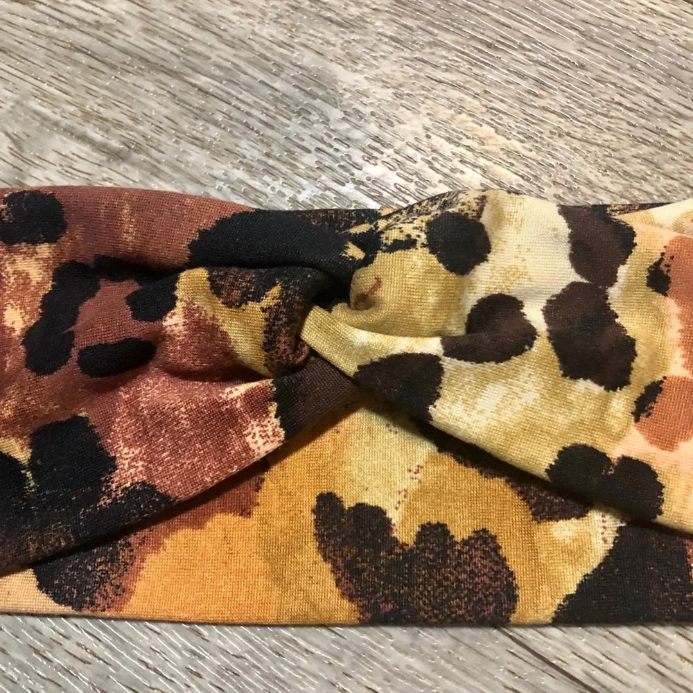 Animal Print Wide Twist Headband Handmade NEW